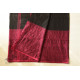 Traditional Bengali cotton sareeBlack Saree With Rani Pink Boder