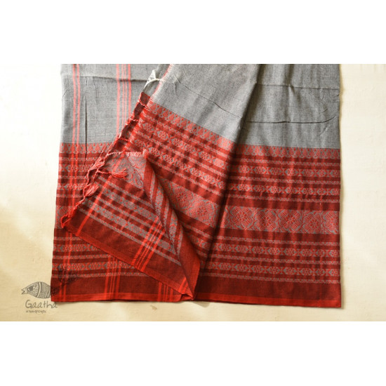 Traditional Bengali cotton Grey Saree