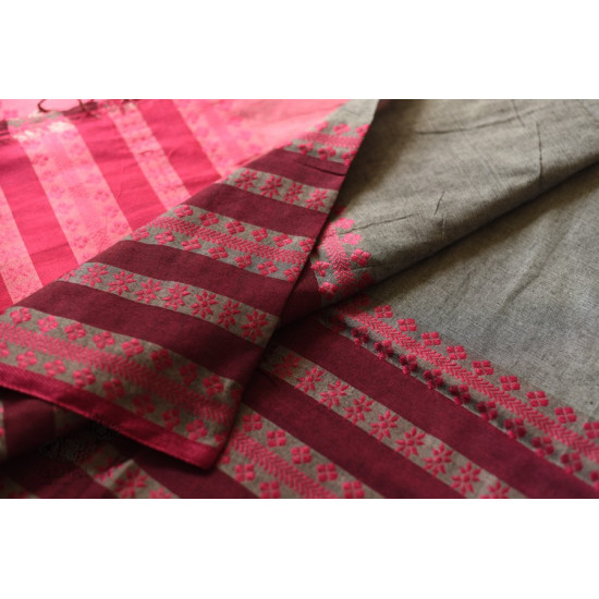 Traditional Bengali cotton saree  - Woven Border