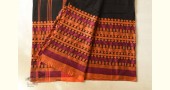 Handloom Cotton Bengali Saree  - Black with Woven Border