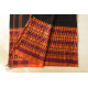 Handloom Cotton Bengali Saree  - Black with Woven Border