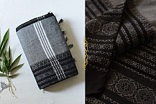Paromita ~ Handloom Cotton Black & Grey Saree