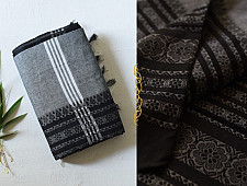 Paromita ~ Handloom Cotton Black & Grey Saree