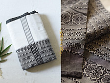 Paromita ~ Handloom Cotton Black & White Saree