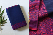 Paromita ~ Handloom Cotton Blue Saree