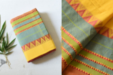 Paromita ~ Handloom Cotton Saree - Yellow