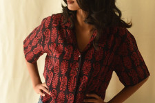 Itr . इत्र | Batik Cotton Loose Black Shirt | Exclusive