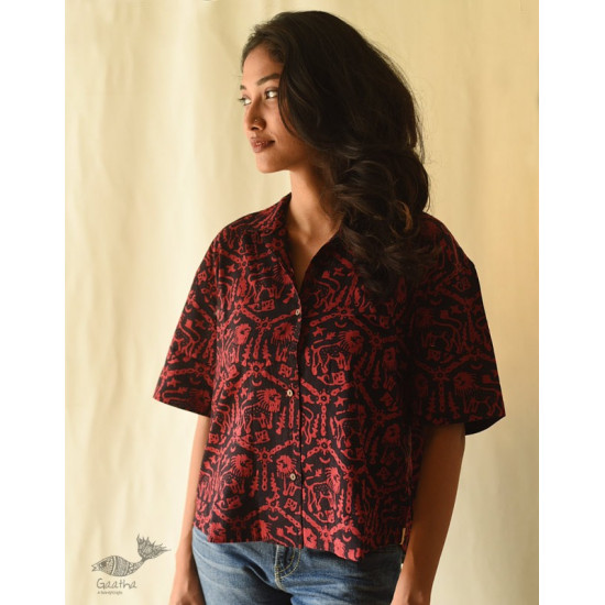 buy Batik Cotton Shirt for Women - Lion Motif