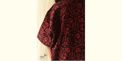 Itr . इत्र | Batik Cotton Loose Red & Black Shirt | Exclusive