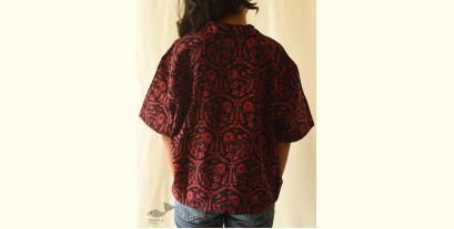 Itr . इत्र | Batik Cotton Loose Red & Black Shirt | Exclusive