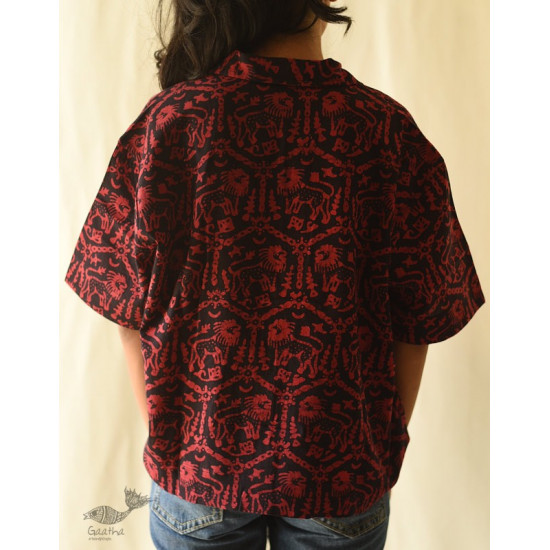 buy Batik Cotton Shirt for Women - Lion Motif