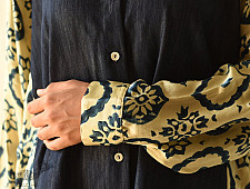 Modal Silk Ajrakh Prints & Denim Dress