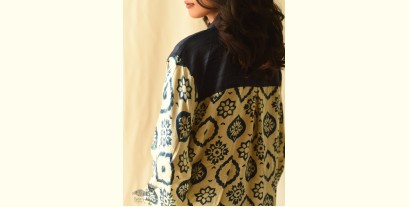 Modal Silk Ajrakh Prints & Denim Dress