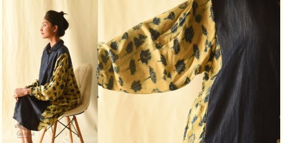 Ajrakh Modal Silk & Denim Dress
