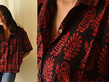 Itr . इत्र | Batik Cotton Loose Black Shirt | Exclusive