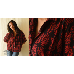 Itr . इत्र | Batik Cotton Loose Black Shirt | Exclusive