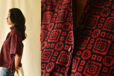 Itr . इत्र | Batik . Cotton Loose Red Shirt | Exclusive