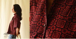 Itr . इत्र | Batik . Cotton Loose Red Shirt | Exclusive