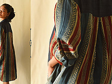 Modal Silk Ajrakh & Denim Dress / Long Line Shirt