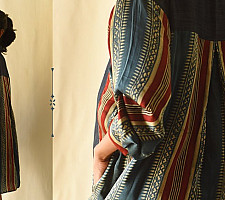 Modal Silk Ajrakh & Denim Dress / Long Line Shirt
