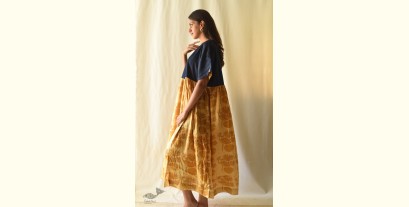 Amaara . अमारा | Denim & Batic Modal Silk Dress