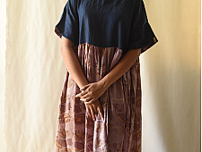 Amaara . अमारा | Denim And Modal Silk Batic Dress