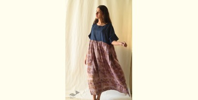 Amaara . अमारा | Denim And Modal Silk Batic Dress