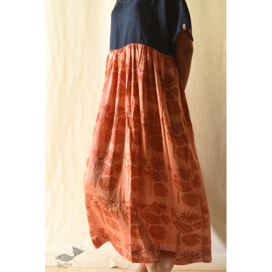 shop Batic Modal Silk +  Denim Long Dress