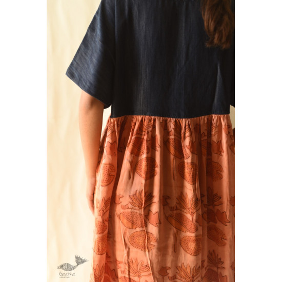 shop Batic Modal Silk +  Denim Long Dress