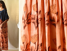 Amaara . अमारा | Batic Block Print ~ Modal Silk + Denim Dress