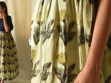 Amaara . अमारा | Batic Modal Silk +  Denim Dress - Pistachio Green