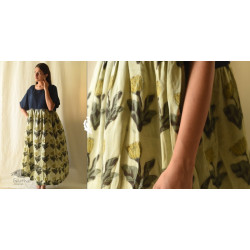 Amaara . अमारा | Batic Modal Silk +  Denim Dress - Pistachio Green