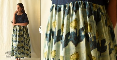 Amaara . अमारा | Batic Modal Silk +  Denim Dress - Sky Blue