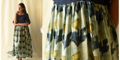 Amaara . अमारा | Batic Modal Silk +  Denim Dress - Sky Blue