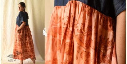 Amaara . अमारा | Batic Modal Silk + Denim Long Dress