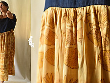 Amaara . अमारा | Denim & Batic Modal Silk Dress