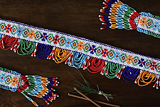 शुभ लाभ ⁂ Glass Bead  Temple ⁂ Temple Toran ( Set of Three ) 