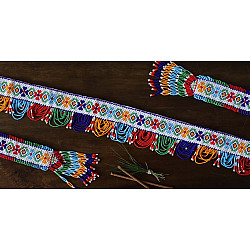 शुभ लाभ ⁂ Glass Bead  Temple ⁂ Temple Toran ( Set of Three ) 