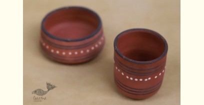Maati Ka Kaam ● Clay Bowl & Glass ( Set of two ) ● 30
