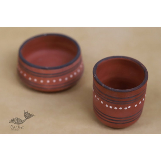 Maati Ka Kaam ● Clay Bowl & Glass ( Set of two ) ● 30