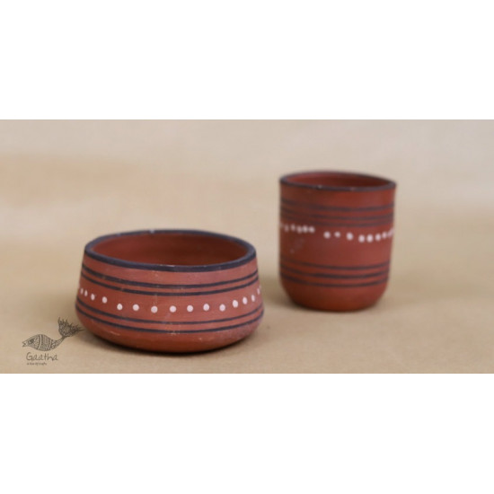 Maati Ka Kaam ● Clay Bowl & Glass ( Set of two ) ● 30