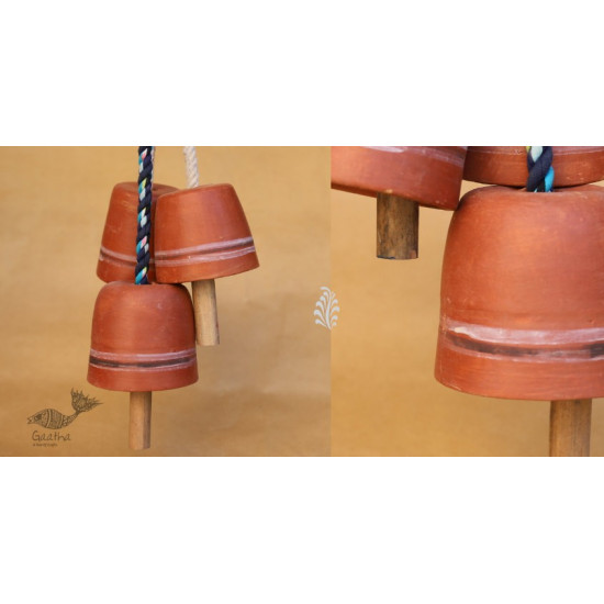 Maati Ka Kaam ● Clay Hanging Bell ( Set of three ) ● 17