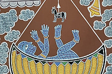 Mandana Art - Painting ~ Yashoda And Bal Gopal ( 2 x 3 Feet )