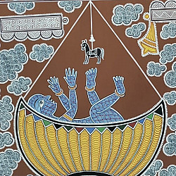 Mandana Art - Painting ~ Yashoda And Bal Gopal ( 11 x 14 inch)