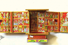 Kathanik . कथनिक ☀ A Wooden Shrine ( Real Marwadi Kaavad with 51 stories painted - 41 cm.) - 1