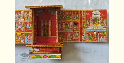Kathanik . कथनिक ☀ A Wooden Shrine ( Real Marvadi Kaavad with 51 stories painted - 41 cm.) - 1