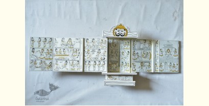 Kathanik . कथनिक ☀ A Wooden Shrine ( White kaavad - 41 cm) ~ 118B