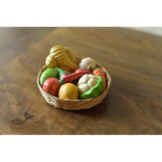 Handmade Clay - Miniature Vegetable Basket