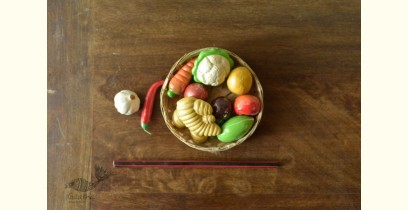 Gudiyawala . गुड़ियावाला | Clay ~ Miniature Vegetable Basket