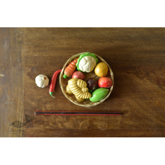 Handmade Clay - Miniature Vegetable Basket